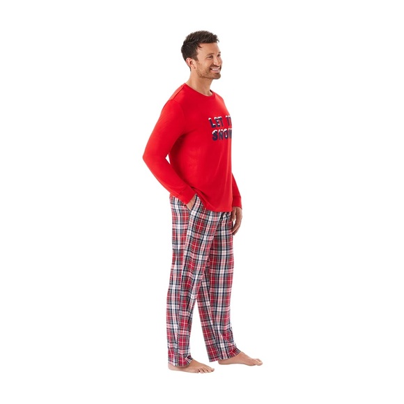 NWT Member's Mark Family Sleep Men's 2-Piece Pajama Set- Let It Snow - Picture 3 of 10